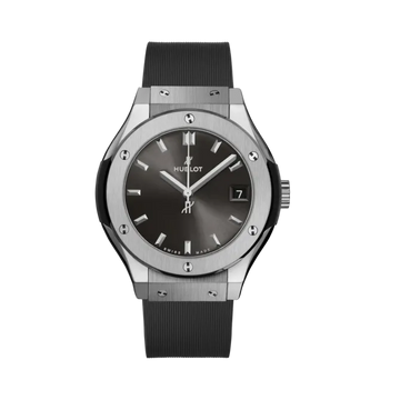 Classic Fusion Titanium Grey 33mm Steel Zircon Rubber Strap