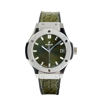 Classic Fusion Titanium 33mm Steel Zircon Leather Strap