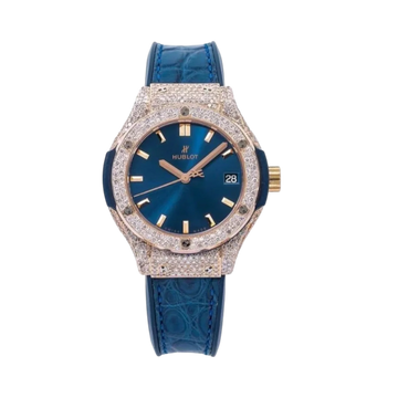 Classic Fusion Pavé 33mm Rose Gold Alligator Strap