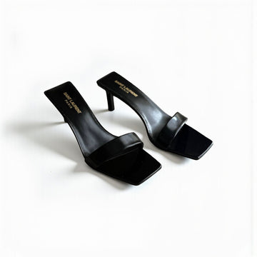 YSL Pam Mules, Patent Leather, 3" Heels, Box Damaged