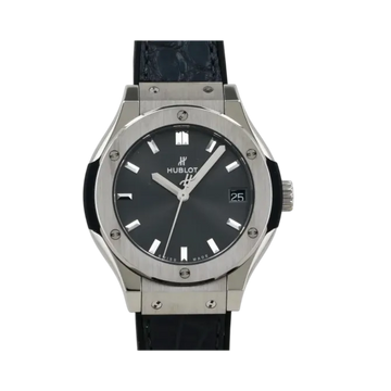 Classic Fusion Titanium Alligator 33mm Steel Zircon Strap