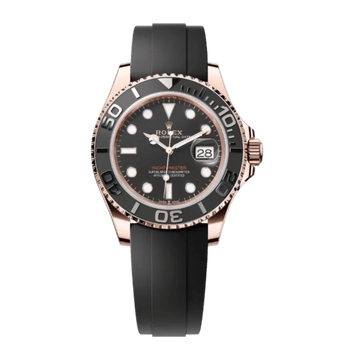 Yachet Master 40mm Rose Gold Watch with Rubber Strap