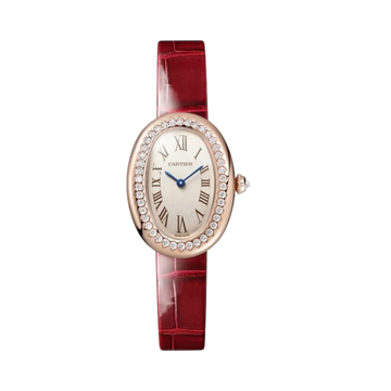 Baignoire Small Model Watch Quartz Red Alligator Strap