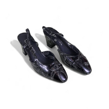 Chanel Slingback Heels, Lambskin, 2.5 inches Heels, Black