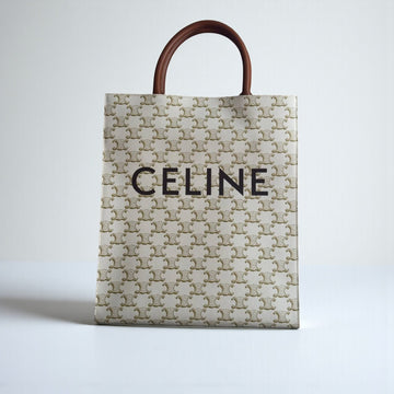 Celine Vertical Cabas Triomphe Canvas Calfskin 32x28x8cm
