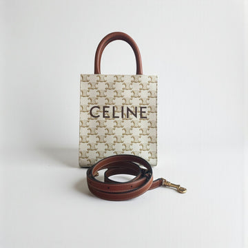 Celine Mini Vertical Cabas Triomphe Canvas 20x16.5x5cm