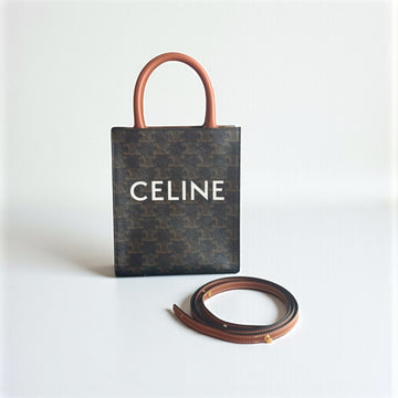 Celine Mini Vertical Cabas Triomphe Canvas 20x16.5x5cm