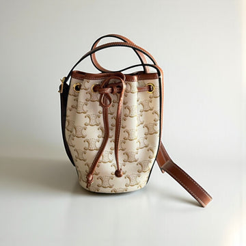 Celine Triomphe Canvas Micro Drawstring Bag 16x9.5x9.5cm