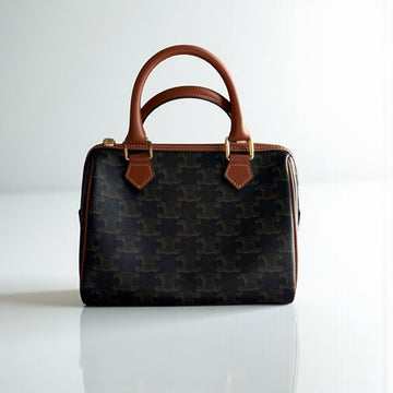 Celine Mini Boston Bag Triomphe Canvas 15x20x11cm