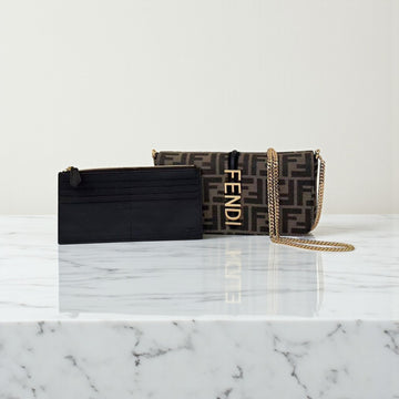 Fendi Fendigraphy Wallet on Chain Brown – Monogram Fabric