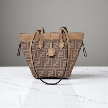 Fendi Origami Bag Beige – Jacquard FF Motif Fabric