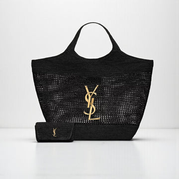 YSL ICare Maxi Raffia Tote Handcrafted No Box