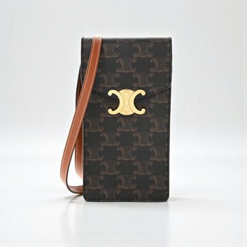 Celine Triomphe Phone Pouch Slingbag Canvas 20x10x2cm