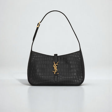 YSL Le 5 À 7 Crocodile-Embossed Shiny Leather 24cm Bag