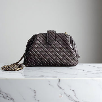 Bottega Veneta Lauren 1980 Dark Brown Padded Intrecciato Clutch