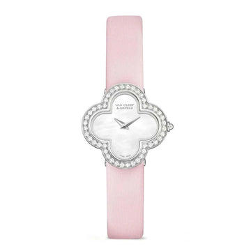 Alhambra Watch 30mm White Gold Mother-of-Pearl Steel Zircon
