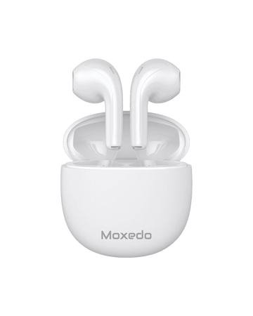 Moxedo True Wireless Earbuds S6 Bluetooth 5.3 7 Hours Playing Time 300 mAh Charging Case (White)