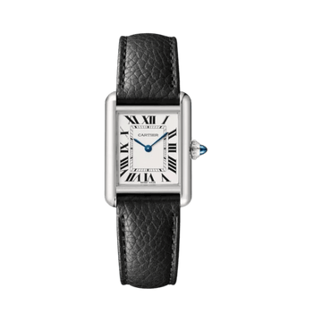 Tank Must de Cartier Watch 25mm Steel with Black Calfskin Strap