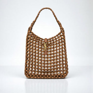 YSL LE 5 À 7 Wood Beads Bag 30x35x10 cm No Box