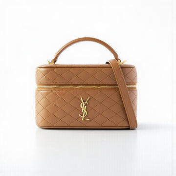YSL Gaby Vanity Mini Bag 18cm Camel Lambskin Leather