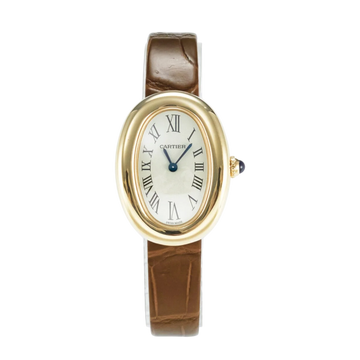 Baignoire Small Model Watch Quartz Brown Alligator Strap