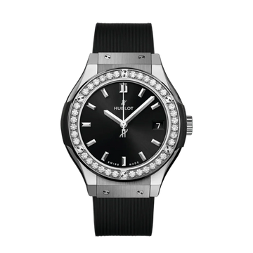 Classic Fusion Titanium Diamonds 33mm Rubber Lined Strap