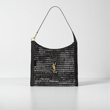 YSL Oxalis Raffia Macramé Handcrafted Shoulder Bag