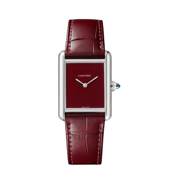 Tank Must de Cartier Watch with Red Alligator Strap