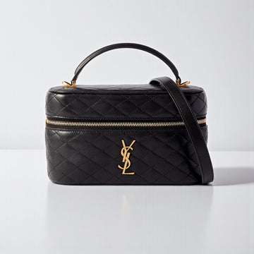 YSL Gaby Vanity Mini Bag Black Lambskin Leather, 18cm