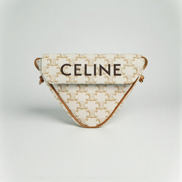 Celine Triangle Bag Triomphe Canvas 12x16x4cm