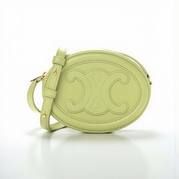 Celine Crossbody Oval Purse Calfskin Triomphe 12x16x4cm