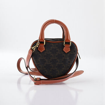 Celine Triomphe Canvas Heart Bag 12x14x5cm