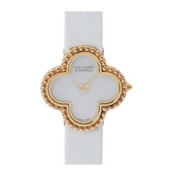 Alhambra Watch – 30mm Mother-of-Pearl, Zircon, Satin Strap