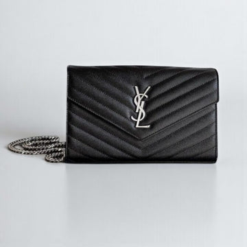 YSL Cassandre Envelope Chain Bag Black – Quilted Calf Leather