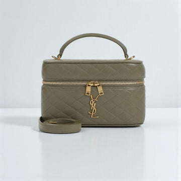 YSL Gaby Vanity Mini Bag in Olive Green Lambskin Leather, 18cm