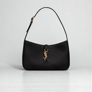YSL Le 5 À 7 Noir Smooth Leather Hobo Bag 23cm