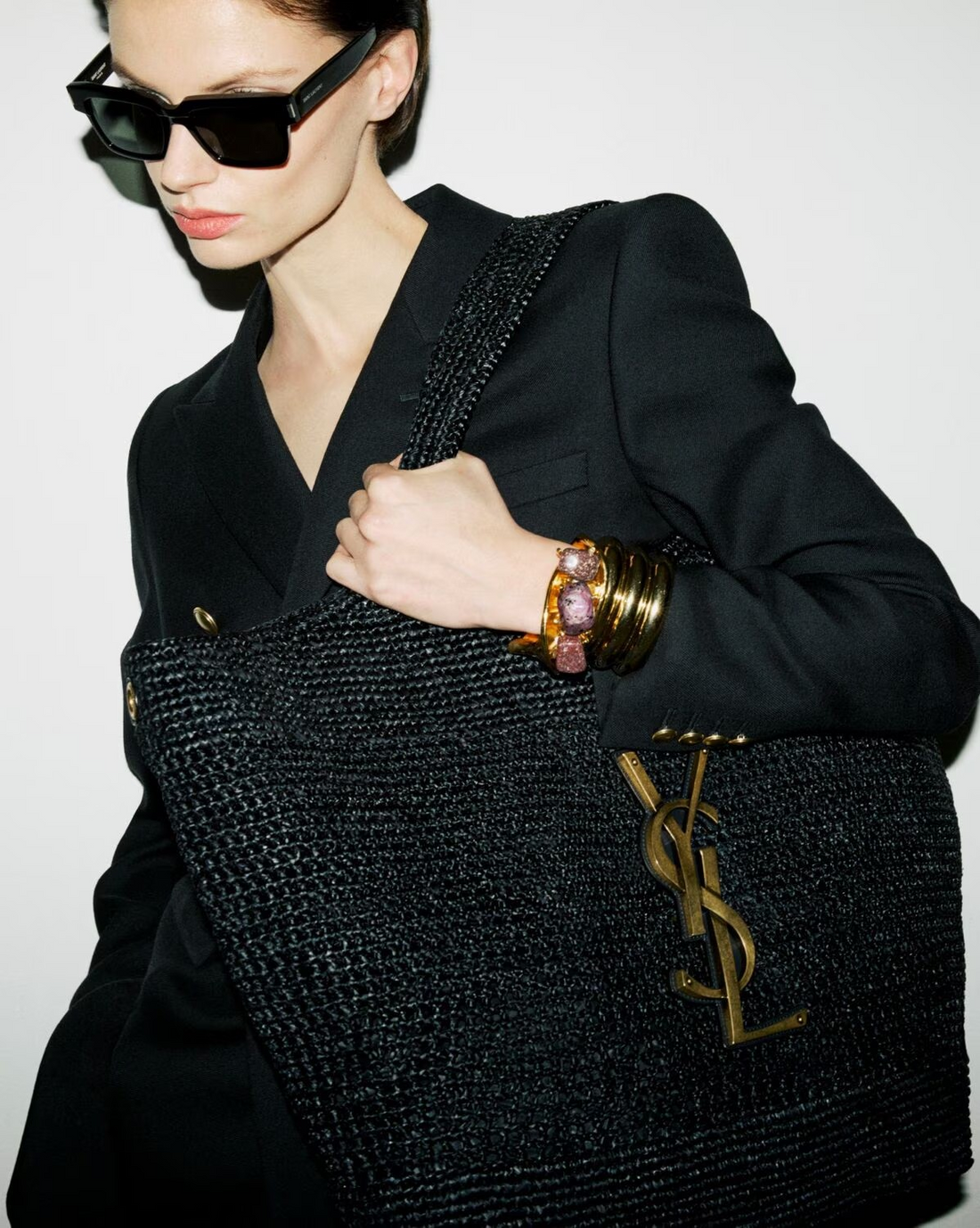 YSL ICare Maxi Raffia Tote Handcrafted No Box