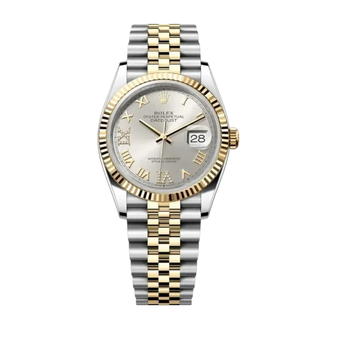 Datejust Oyster 36mm Yellow & White Gold Silver Dial