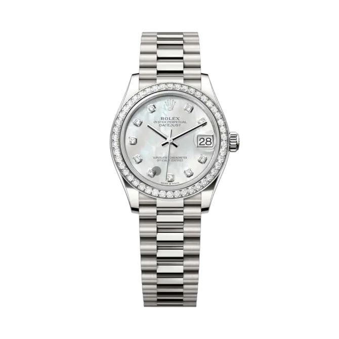 Datejust Oyster 31mm – Mother of Pearl Dial with White Gold & Zircon