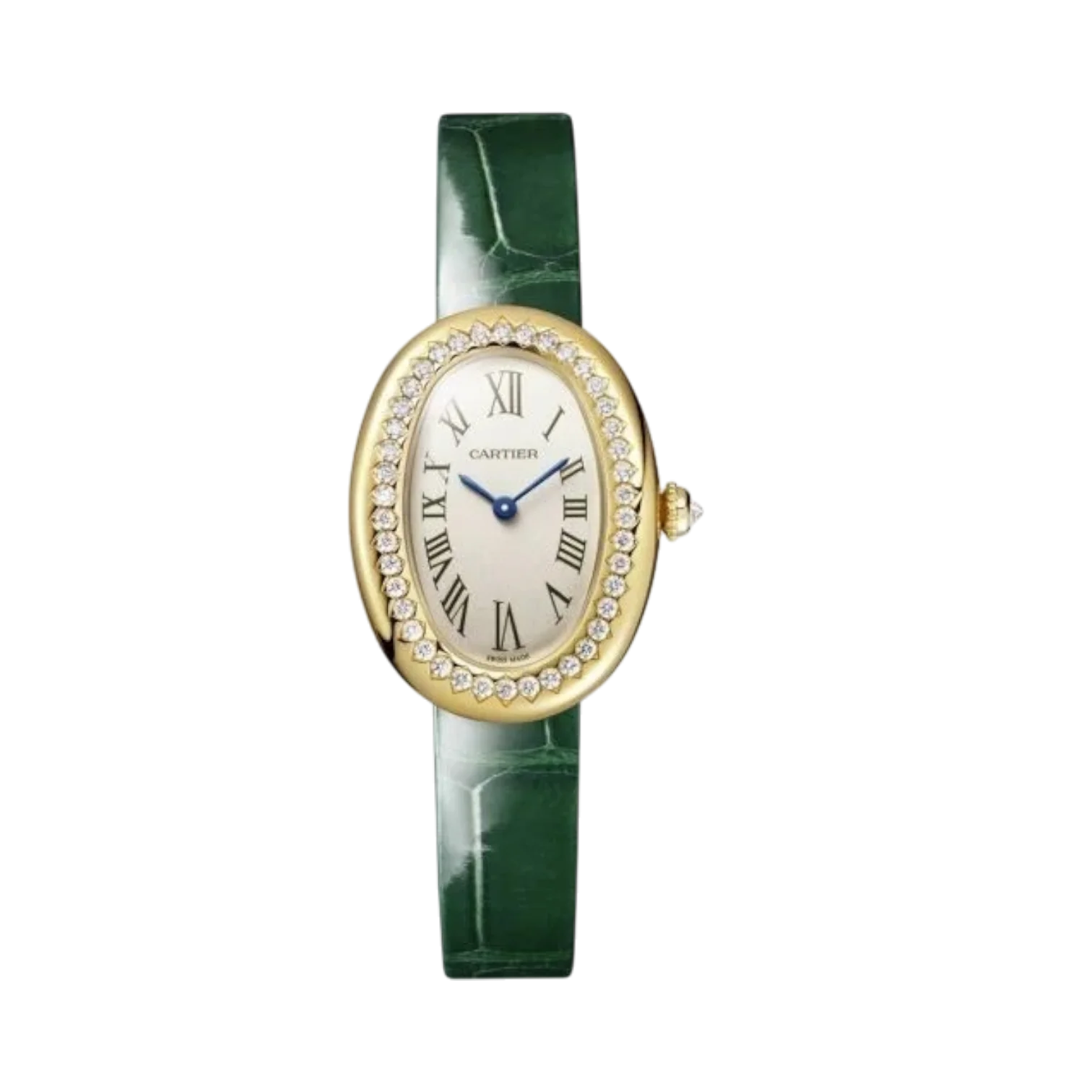 Baignoire Small Model Watch Quartz Green Alligator Strap