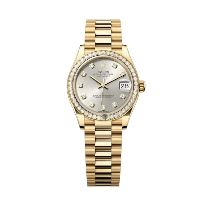 Datejust Oyster 31mm – Silver Zircon Dial with Yellow Gold & Steel