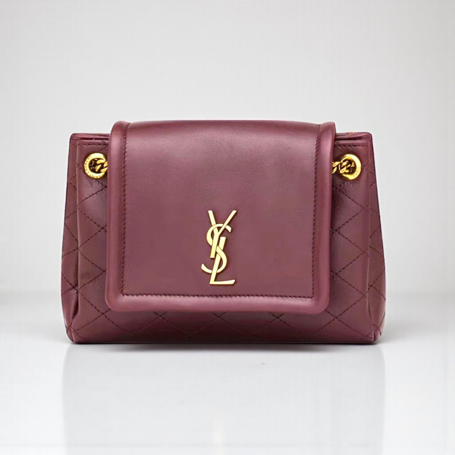 YSL Mini Nolita Bag in Red Chevron Quilted Leather