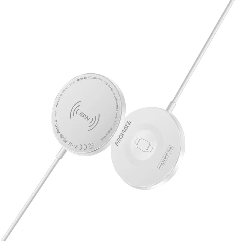 PROMATE MagCord-Trio 15W High-Speed Dual Sided Magnetic Charger
