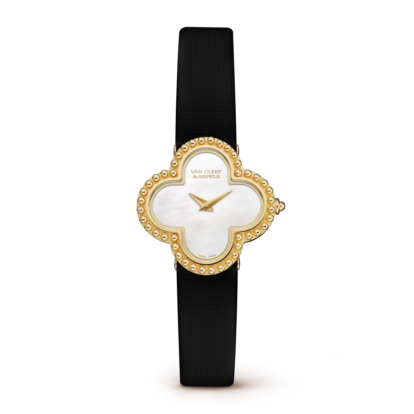 Alhambra Watch 30mm Mother-of-Pearl Satin Strap Steel Zircon