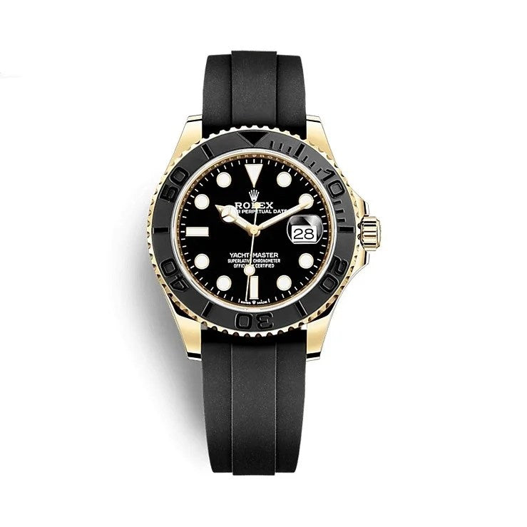Yachet Master 41mm Rubber Strap Stainless Steel Watch