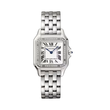Panthère de Cartier Medium 29x37mm White Gold Zircon Quartz