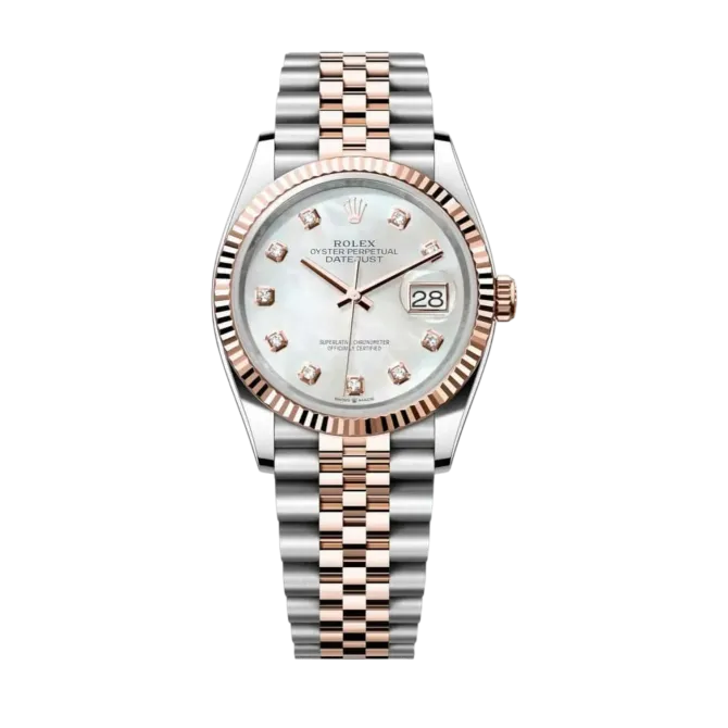 Datejust Oyster 36mm White & Rose Gold Mother of Pearl Dial