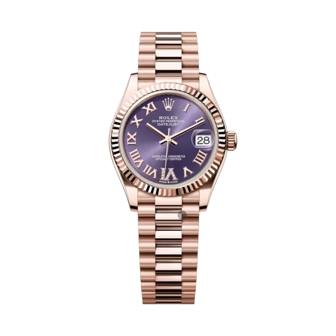 Datejust Oyster 31mm – Purple Dial in Rose Gold & Steel
