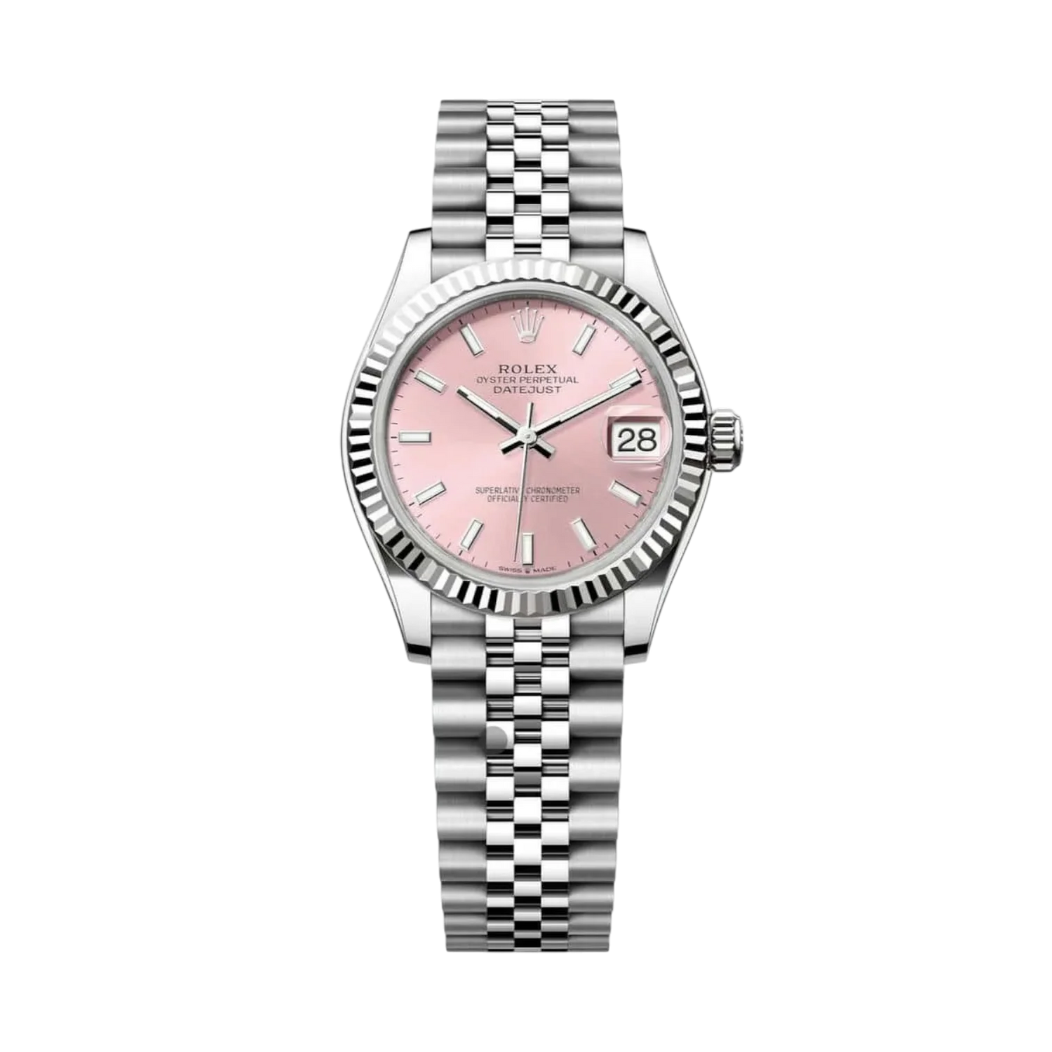 Datejust Oyster 31mm – Pink Dial with White Gold & Steel