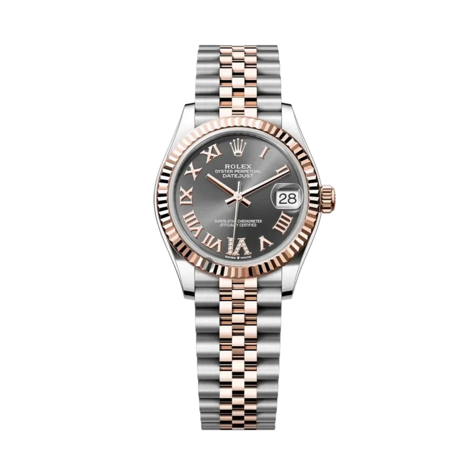 Datejust Oyster 31mm – Dark Gray Dial with White & Rose Gold